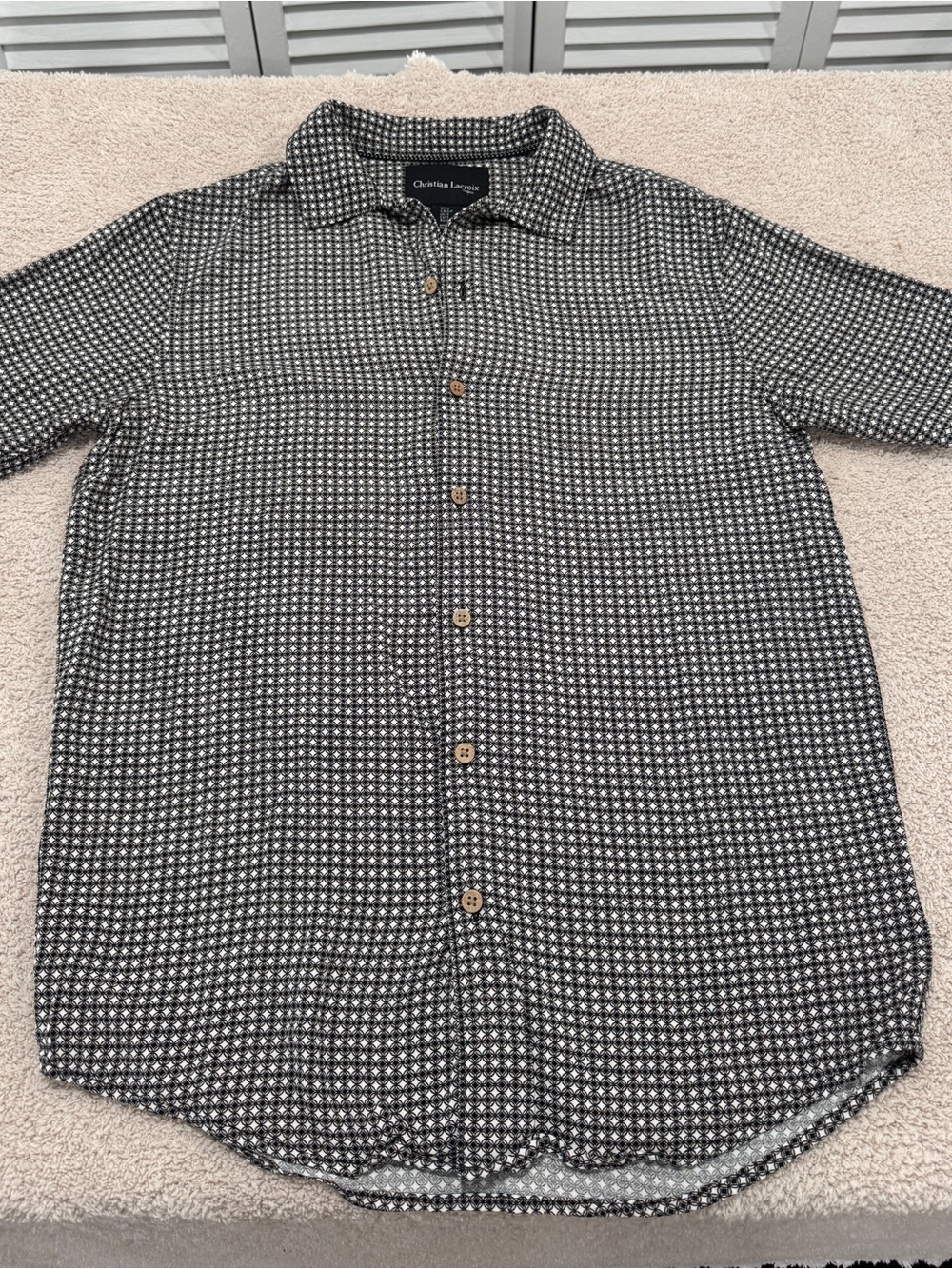 Christian Lacroix Men’s Short Sleeve Button Up Shirt – Size S